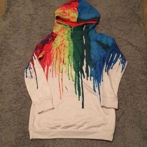 Paint spill lightweight hoodie